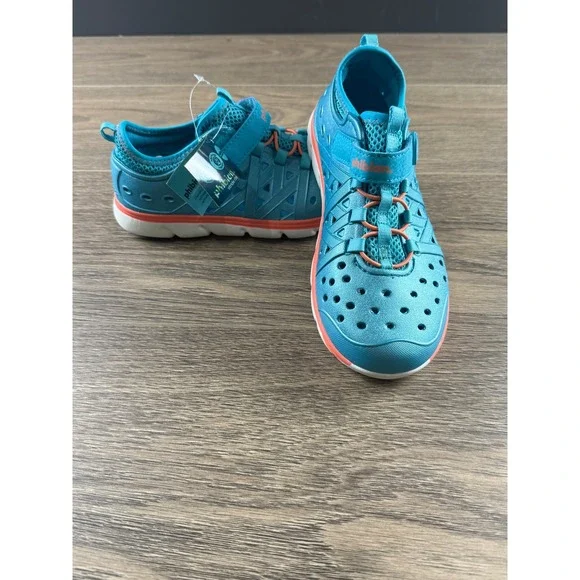 Stride Rite Phibian Kids Teal Orange Water Shoes Sneaker Sandal Machine Washable
