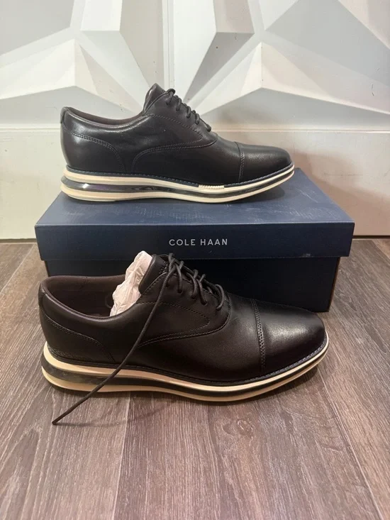COLE HAAN Original Grand Energy One Cap Oxford Men's Size 9.5 Black / Orion Blue