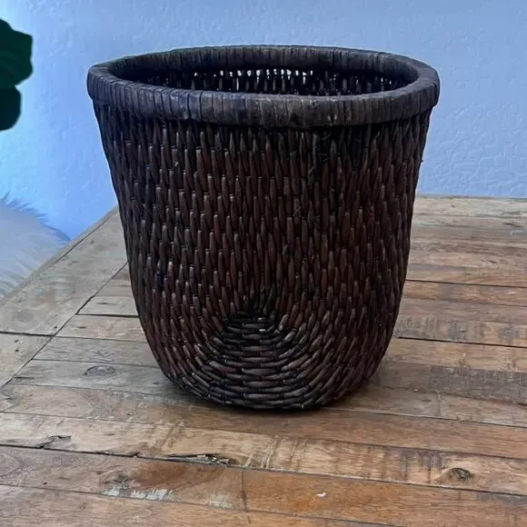Decorative Hand-woven Rattan Storage Basket 10.5