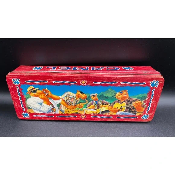 Vtg 1994‎ Joe Cool Camel Cigarette Tin Band Collectible Storage Box 12x4.5x2 in
