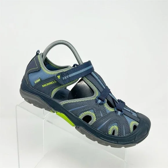 Merrell Hydro Hiker Sandals Unisex Kids Navy Green Closed Toe Water Shoes Size 6