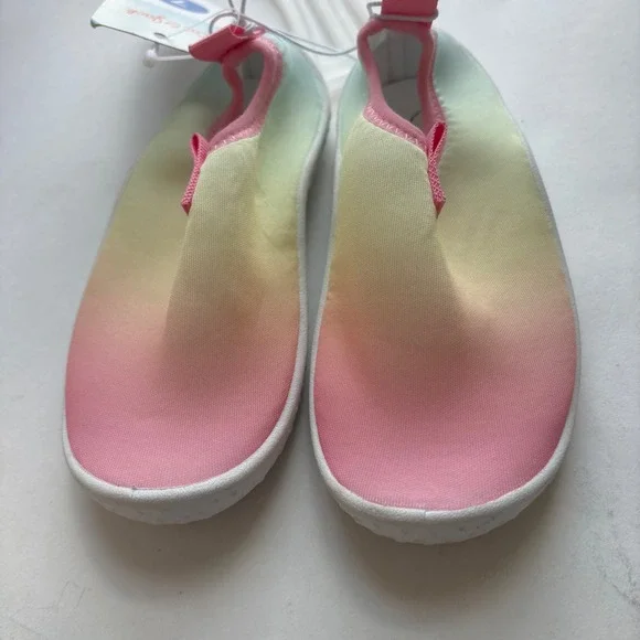 Cat & Jack Kids New w Tag Water Shoes‎ Size 7 Pink Yellow Ombre Swim Beach Pool