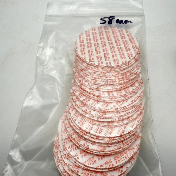 58mm Tamper Evident Seal Liners for Bottles Jars Caps Protection Bulk Lot
