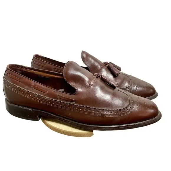 Allen Edmonds Tassel Loafer Brown Leather Slip On Mens 10 C 57998 Oxford Career