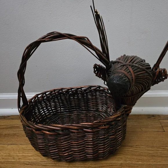 Reindeer Deer Head Woven Rattan Basket Wicker Hunting Country Wedding Christmas