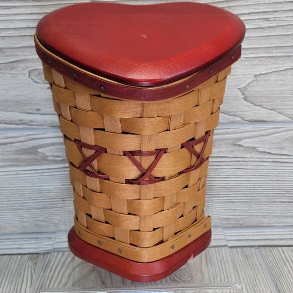 Longaberger Sweetheart True Love Basket 2008 Red‎ Heart Lid Protector Primitive