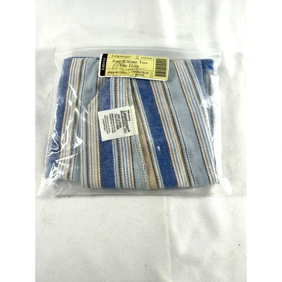 Longaberger Sort & Store Tall File Liner Cabana Blue Stripe 23797295