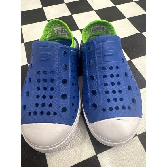 Skechers Kids Boys Blue Clogs Size 8 Lightweight Comfort Shoes Sneakers stepz