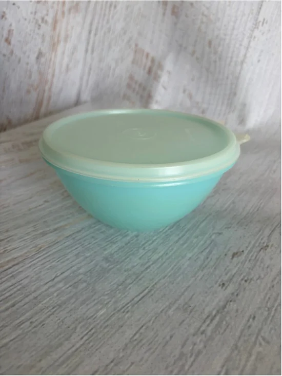 Tupperware Food Storage Bowl with Lid One Size Teal White