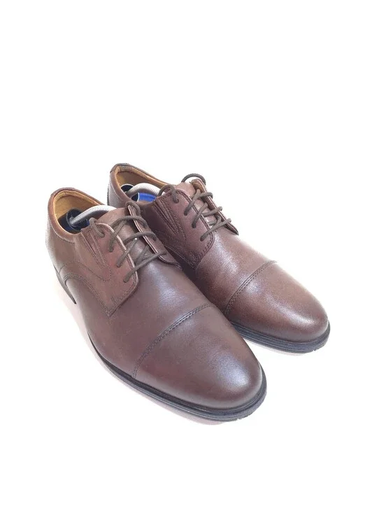 Clarks Whiddon Cap Leather Oxford Dress shoes Men Brown Cap Toe Comfort Sz US 8