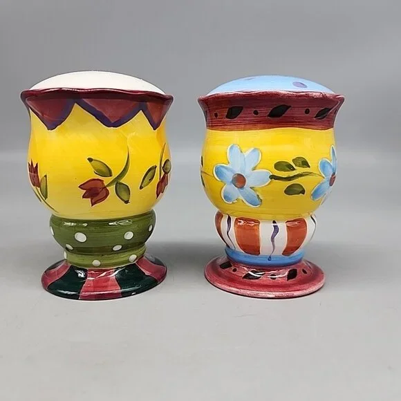 Vintage CBK 1997 Salt Pepper Shakers Ceramic Multicolor 3