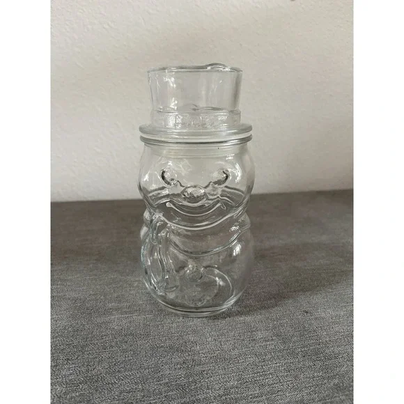 Christmas Snowman Apothecary Clear Glass Small 8