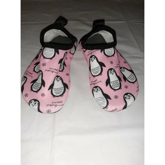 Pink Toddler Water Shoes Socks Size 7-7.5 NWOT see measurements
