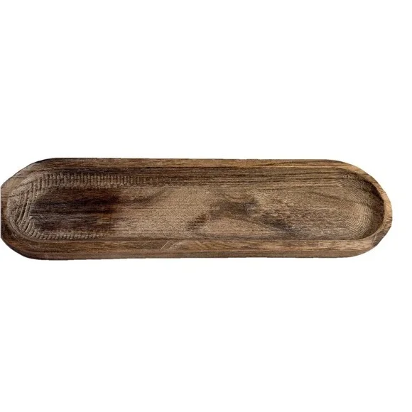 Sweet Water Decor Rustic Wood Tray for Home Kitchen Bathroom Caddy 14 X 4