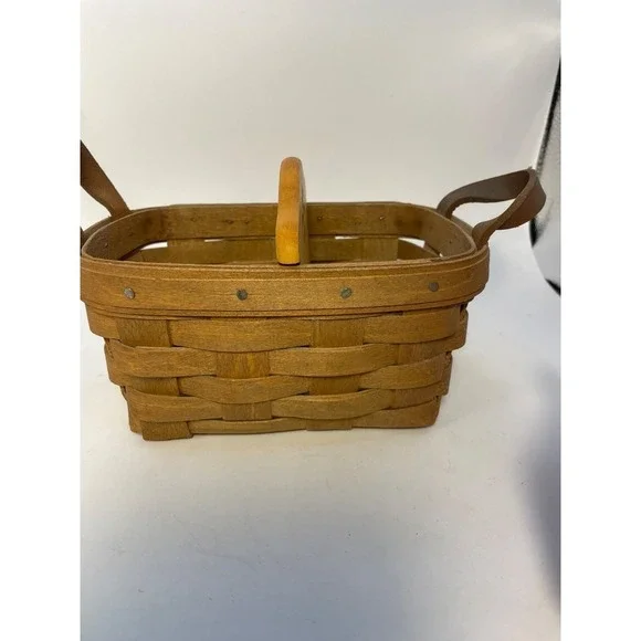 Longaberger Small Basket With Leather Handles and Divider 1995 Rectangle 7