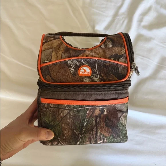 Igloo Camouflage Toiletry Bag with Orange Accents