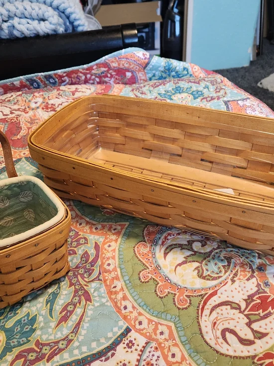 2-Vintage Small Hanging & Bread Basket