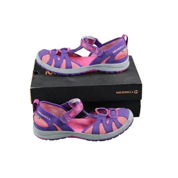 Merrell Shoes Girls Size 7 Purple M-Hydro Mon 2.0 Sandal Adjustable Hook & Loop
