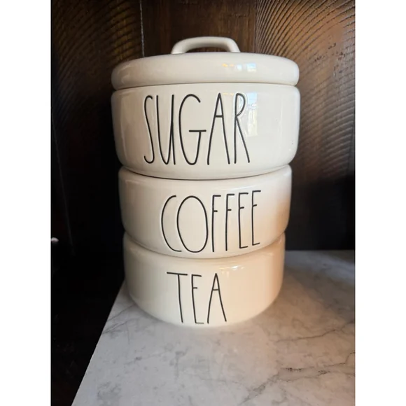 Rae Dunn Food Storage Canisters One Size White Black