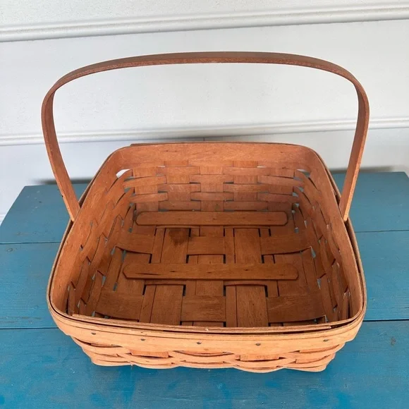 Longaberger Tan Woven Basket Accent 1991 Vintage