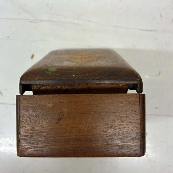 Wooden Decorative Box with Geometric Inlay