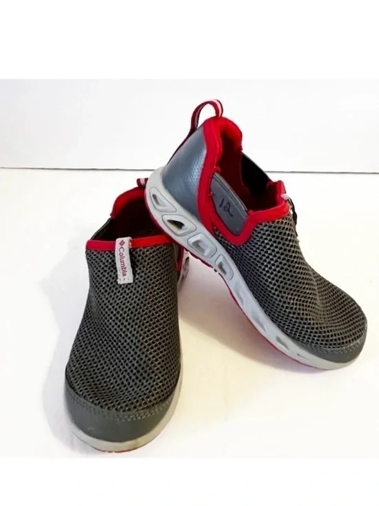 Columbia Childrens Moccaswim Techlite Water Shoes Kids Sz 12 Gray Red Slip On