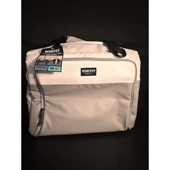 NWT‎ Igloo 36 Can Maxcold Snapdown Cooler Bag - White/Gray