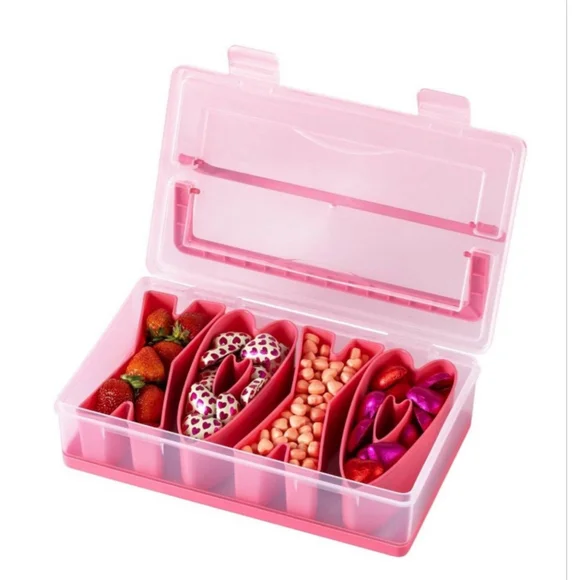 NEW CWC Cook With Color Pink Clear Food Storage Snack Box One Size