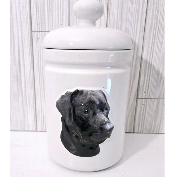 VTG Xpres Barbara‎ Augelio Best Friend Originals Black Lab Dog Ceramic Treat Jar