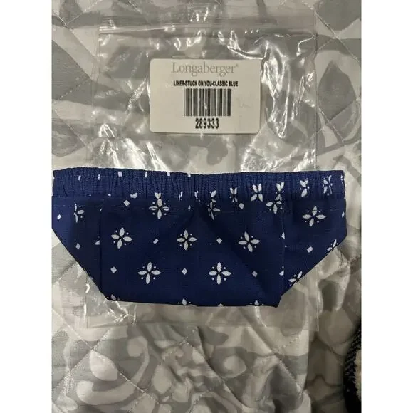 Longaberger STUCK ON YOU Basket Liner NEW Classic Blue‎ Fabric
