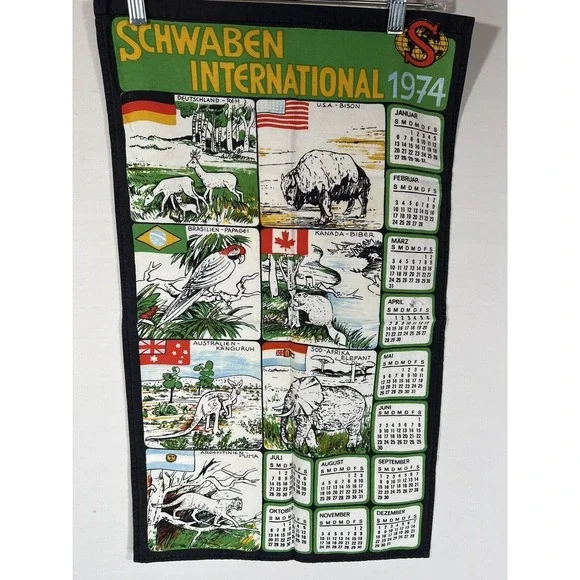 Schwaben International Tea Towel Vintage Mid Century Retro Kitchen Decor