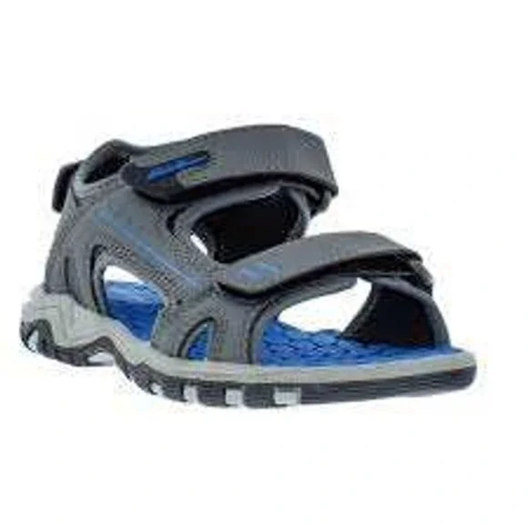 Eddie Bauer Rocky Kids Sport Sandals Grey Blue Hook and Loop - Size 2‎