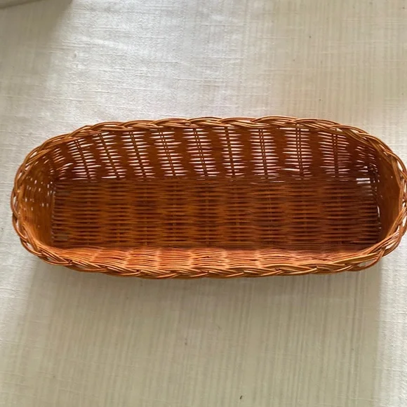 3/$22 - Oblong Reddish-Orange Woven Basket