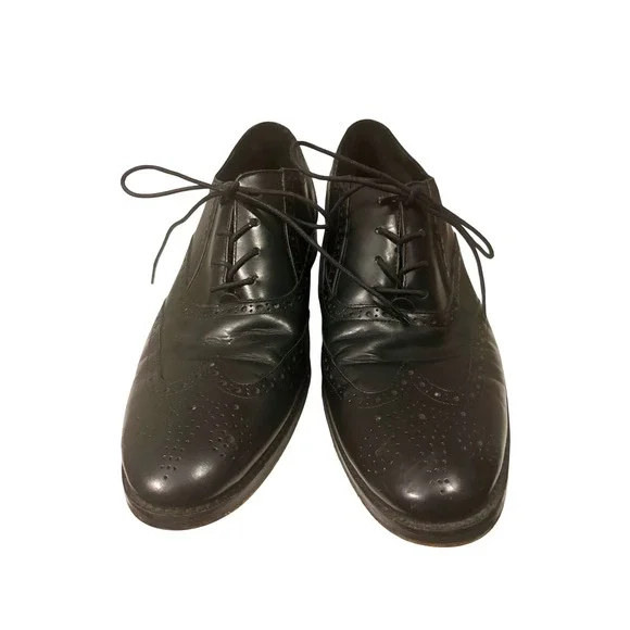 Cole Haan Mens Wingtip Oxford Dress Shoes Black Leather Lace Up Size 11M‎