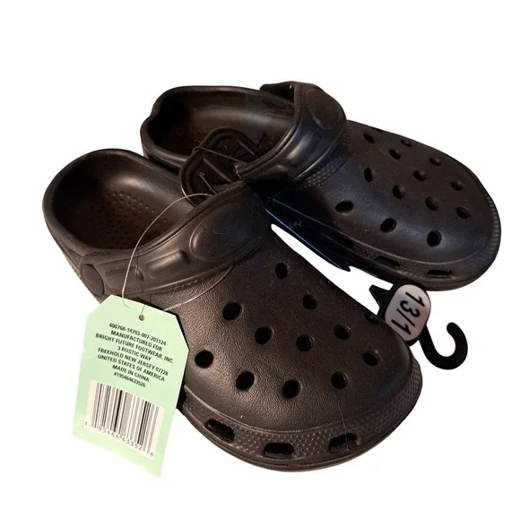 Kids Black Clog Shoes Size 13 1 Slip On Garden Sandals