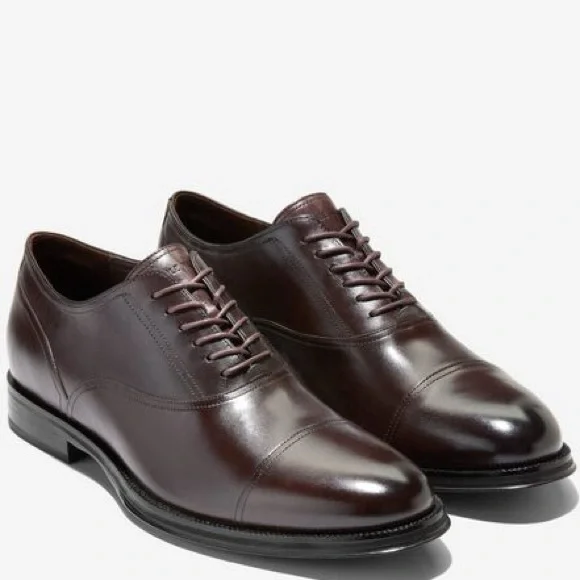 Cole Haan‎ Men’s Rich Chocolate Classic Modern Cap Oxford Lace Up Dress Shoe 9.5