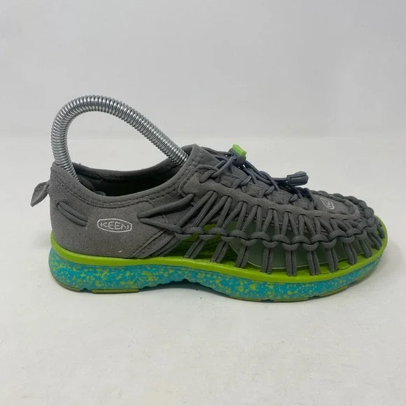 Keen Gray Blue Green Uneek Sandals Waterproof Hike Sport Shoes Kids Youth Size 4