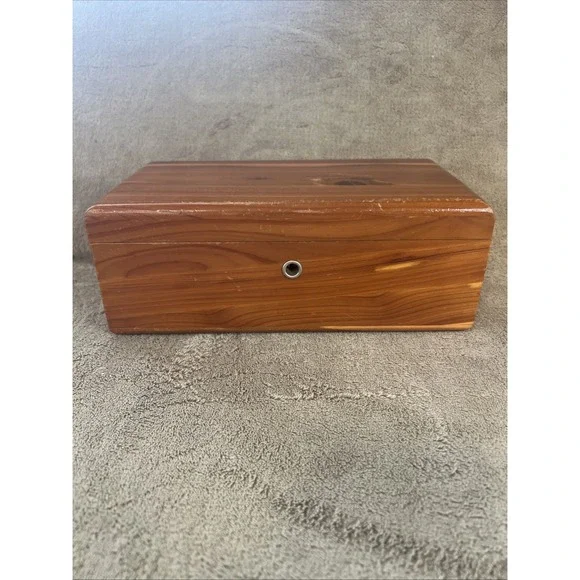 Vtg 1920s Lane Miniature Cedar Chest - R.B. Broyles Birmingham AL Address - Wood