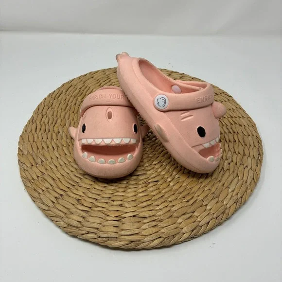 Toddler Shark Clogs Pink Size 150 Summer Beach Pool Water Shoes Slides Slip On