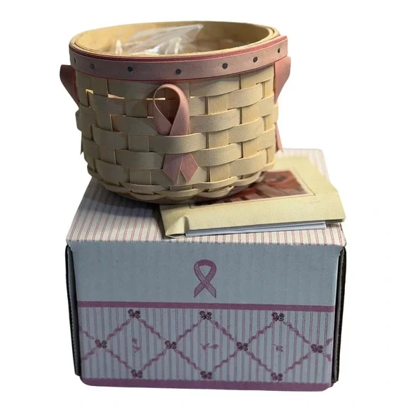 VTG Longaberger Basket Pink Horizon of Hope Breast Cancer Awareness 2006 NIB