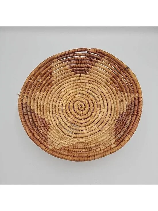 Navajo Basket Handwoven Southwestern Native American 2-Tone w/Star Pattern 10
