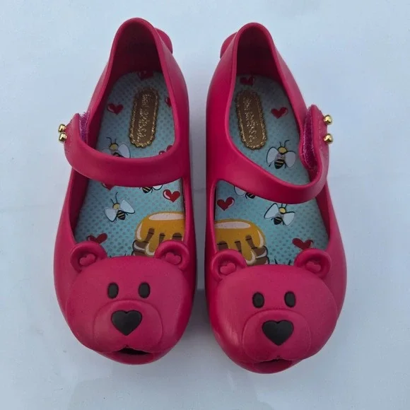 Mini‎ Melissa Pink Bear Maryjane Flats Toddler Size 7 Water Beach Shoes