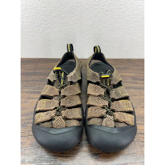 Keen Kids Boys Shoes Size 3 Brown Leather Geometric Waterproof Outdoor Sport