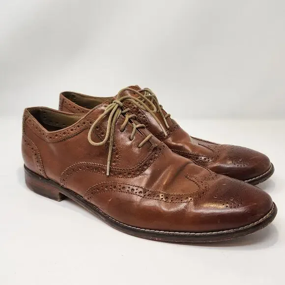 Cole Haan Modern Classic Wingtip Oxford Dress Shoes Men Size 11 M Brown Leather