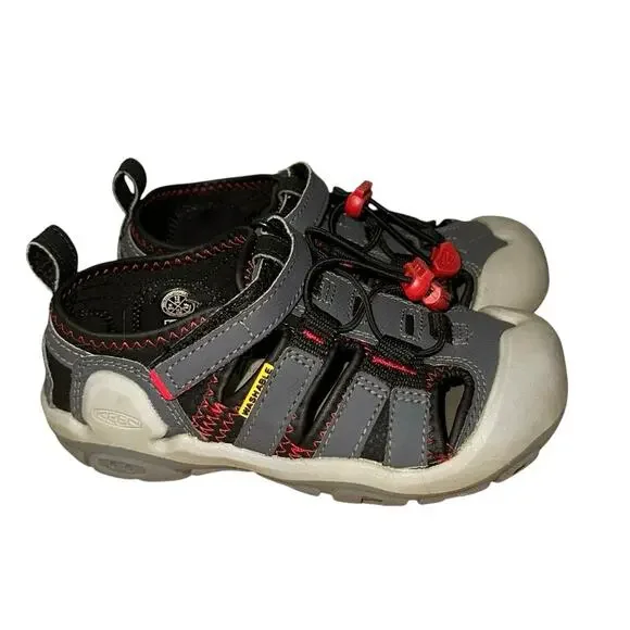 Keen Knotch Creek Kids Sandals Size 12 Gray Red Outdoor Water