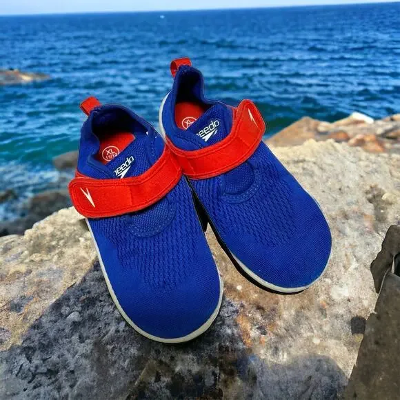 Speedo Unisex Water Shoes Sz XL 11 12‎ Red Blue Original Surfwalker Beach