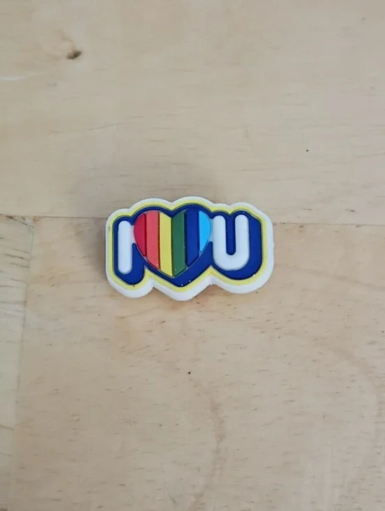 10 for $10 Jibbitz Croc Charms - Pride LGBTQ+ Rainbow 'I ❤️ U' - New Shoe Charm