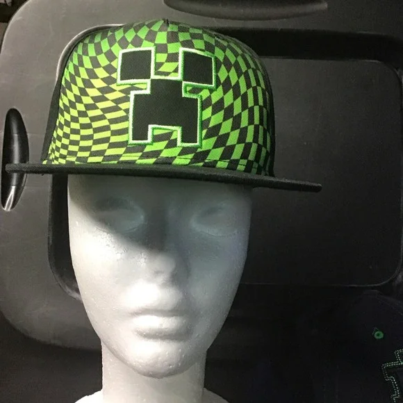 Minecraft Creeper Black Green Cap Hat Snap‎ Adj Closure Unisex Youth Hat
