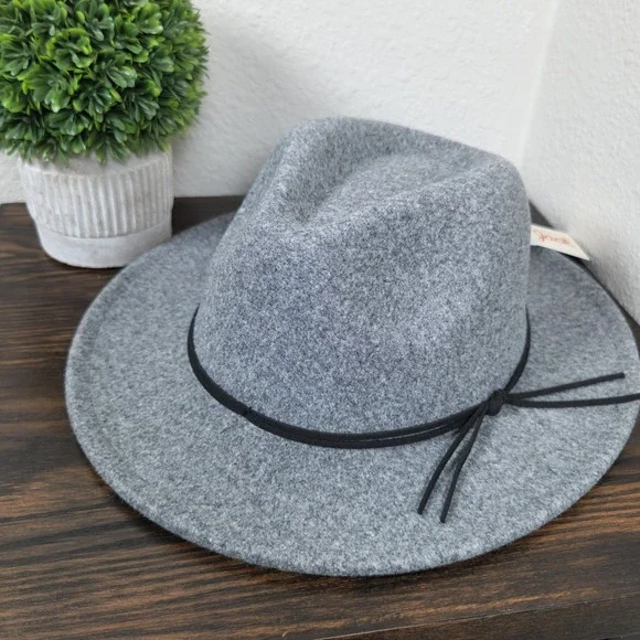 Cat Jack Kids Gray Felt‎ Fedora Hat with Black Band Size 12 24 Months NWT