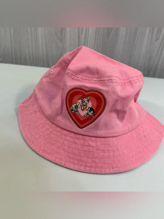 Powerpuff Girls Hat Bucket Fitted One Size Pink Cartoon Network Y2K Kidcore